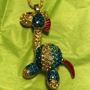 Colorful Crystal giraffe necklace